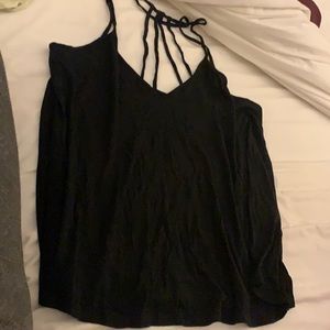 EXPRESS TOP: Black flare tank - Size: Large